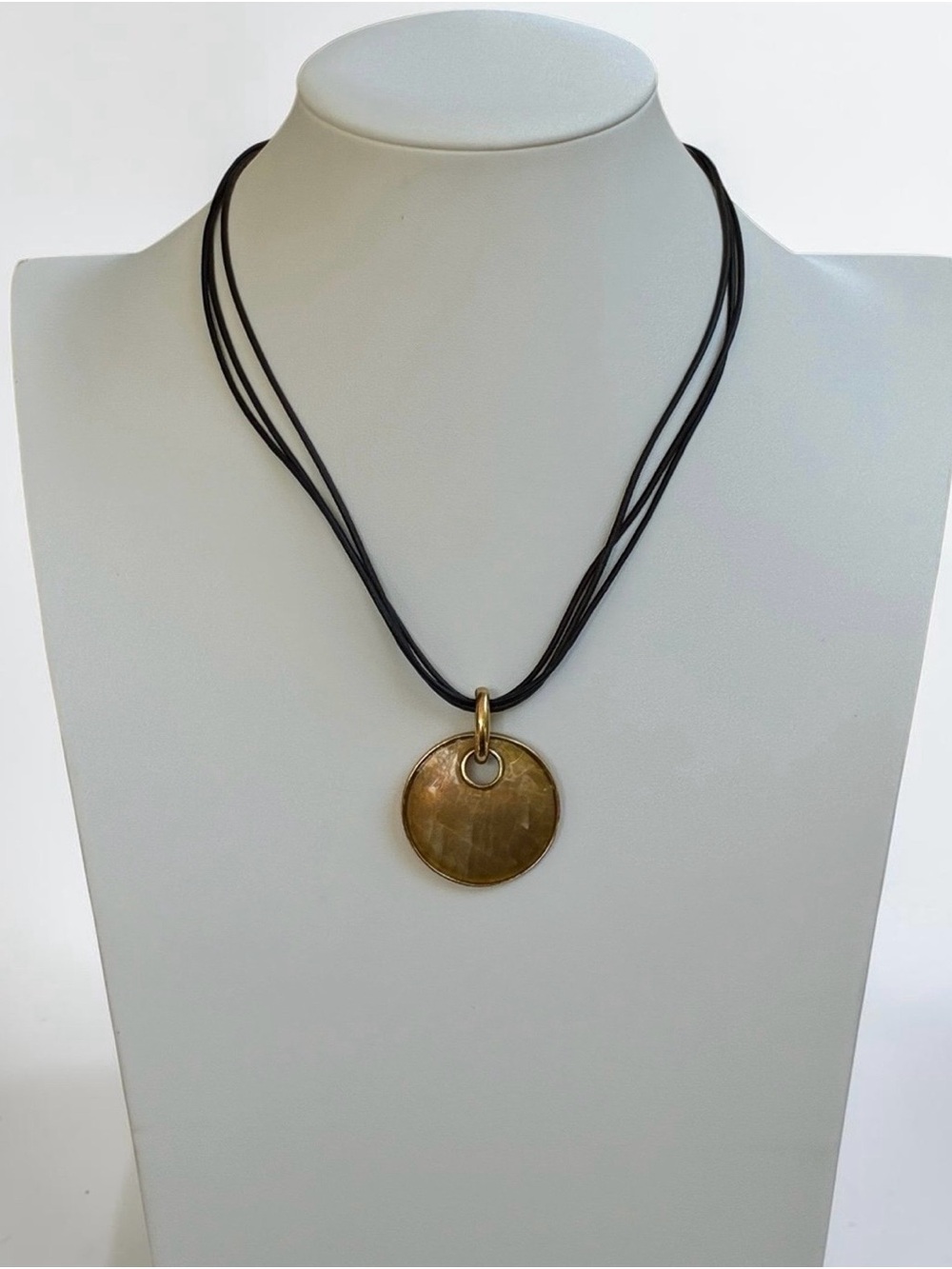 Lia Sophia Gold-Tone Multi-Strand Disc Pendant Necklace
